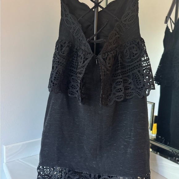 Gianni Bini Elegant Black Lace Peplum Dress US 4 - Picture 7 of 17